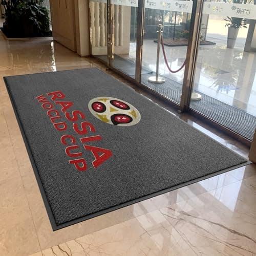 MAOVOT Custom Commercial Door Mats Carpet Personalized Logo Text Entryway Rug with Non-Slip Rubber Backing Indoor Doormat 2' x 3'