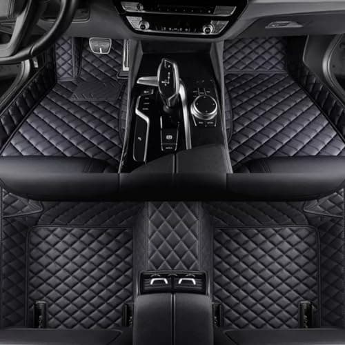 Custom Personalized Floor Mats for Cars,Luxury Full Coverage All Weather Car Floor Mats,Anti-Slip Leather Car Mat Set ,Custom Floor Mats for 99% of Cars, Trucks & SUVs (Pure Black)